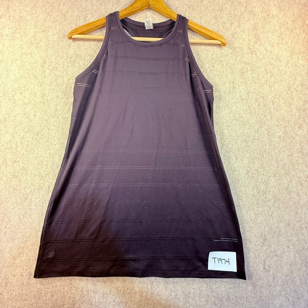 Athleta Womens XS Purple Striped Racerback Performance Tank Top Activewear Yoga